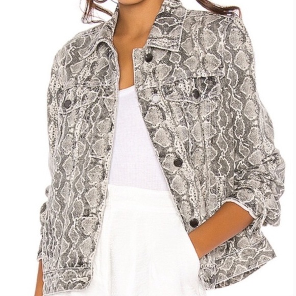 BLANK NYC Denim Trucker Jacket In Snake Print Size XS. - Picture 7 of 15